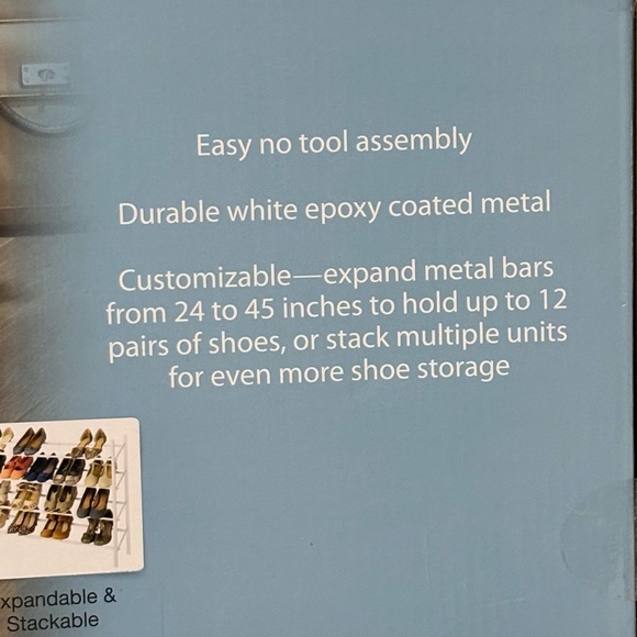 Whitmor Expand/Stack White Shoe Rack - Picture 2 of 6
